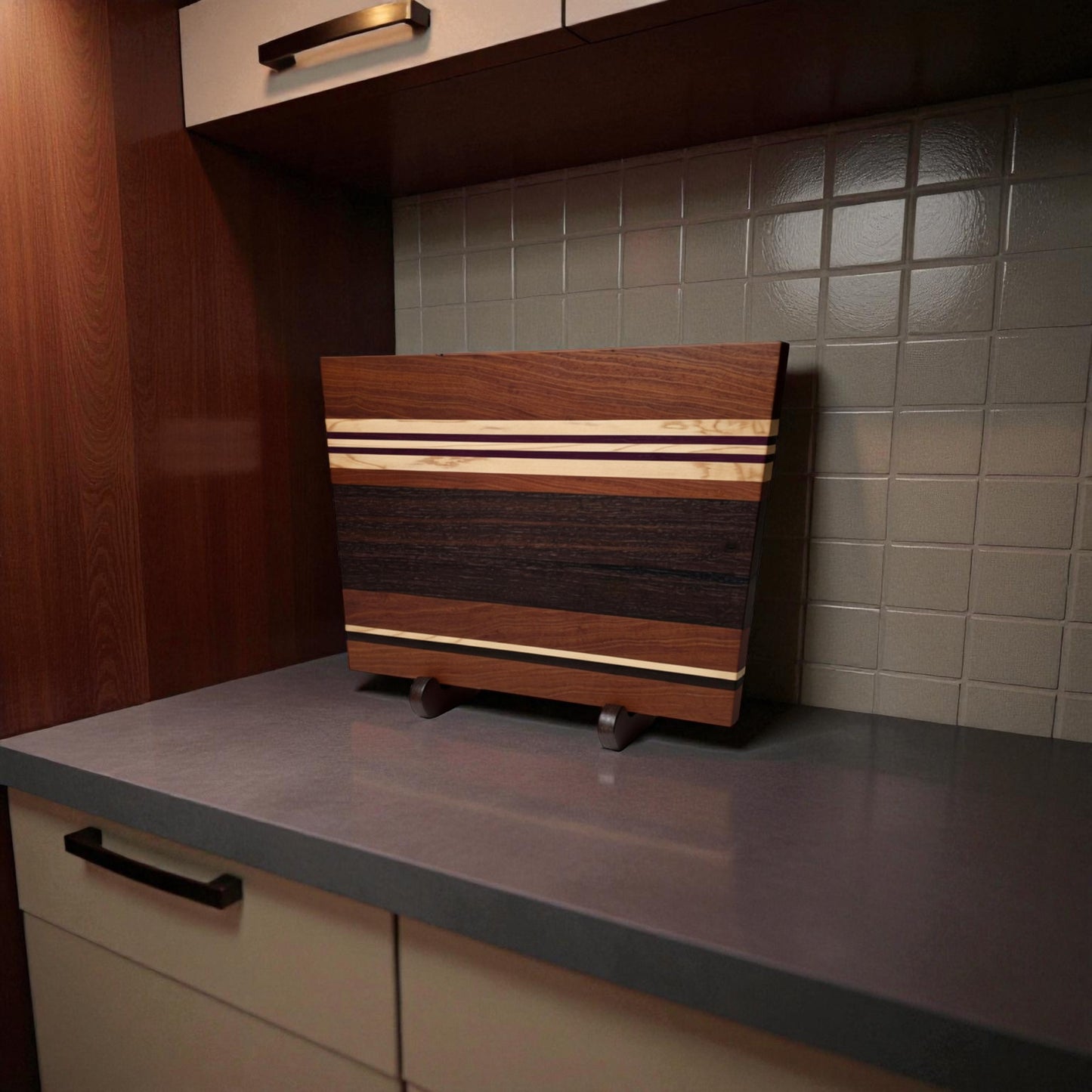 Hardwood striped cutting board 12"x15"x1"