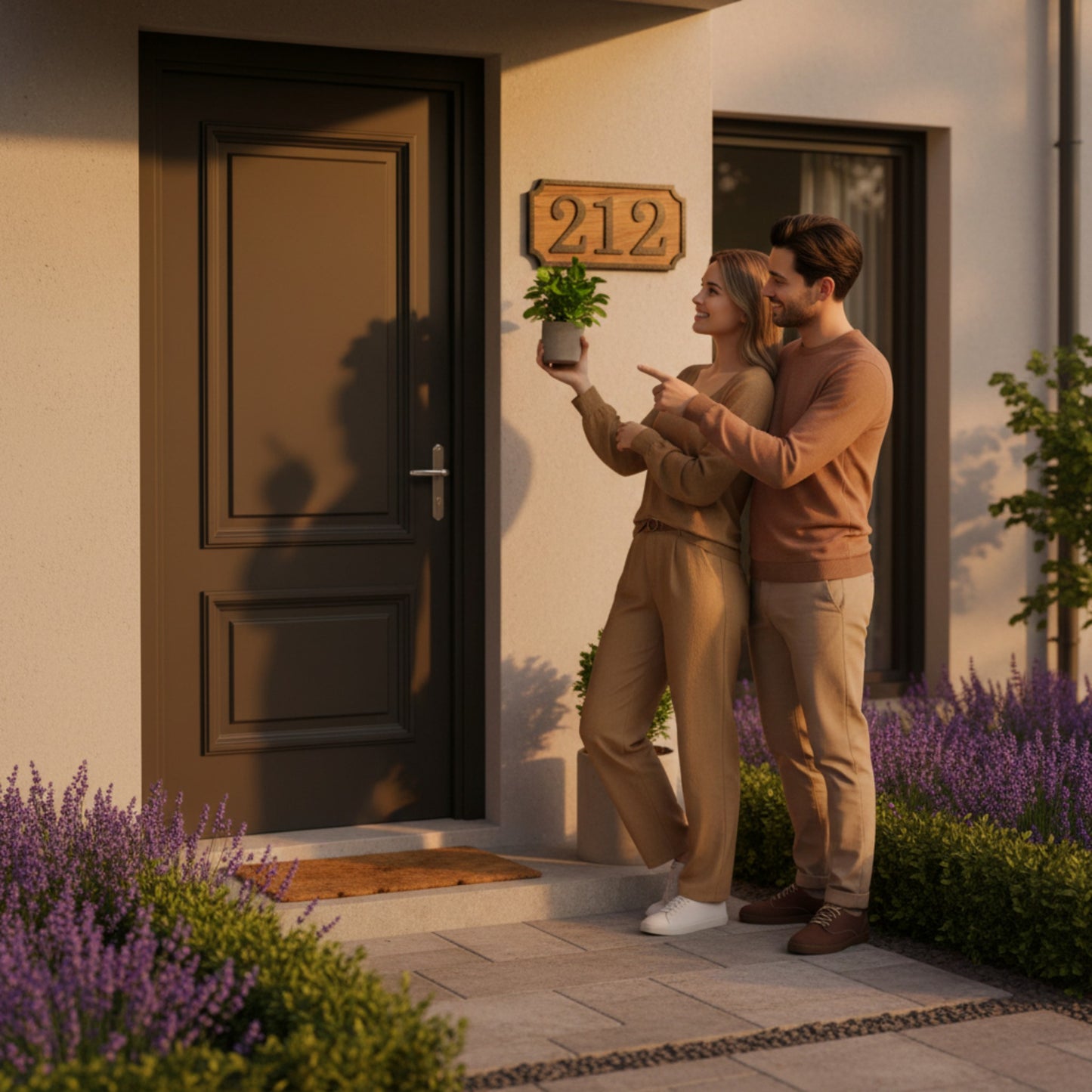 8"x16" 3-4 number wall mount address plaque(cherry)