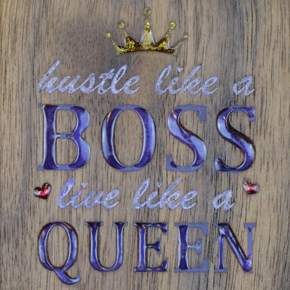TWIC BOX (black walnut) BOSS QUEEN-inlayed