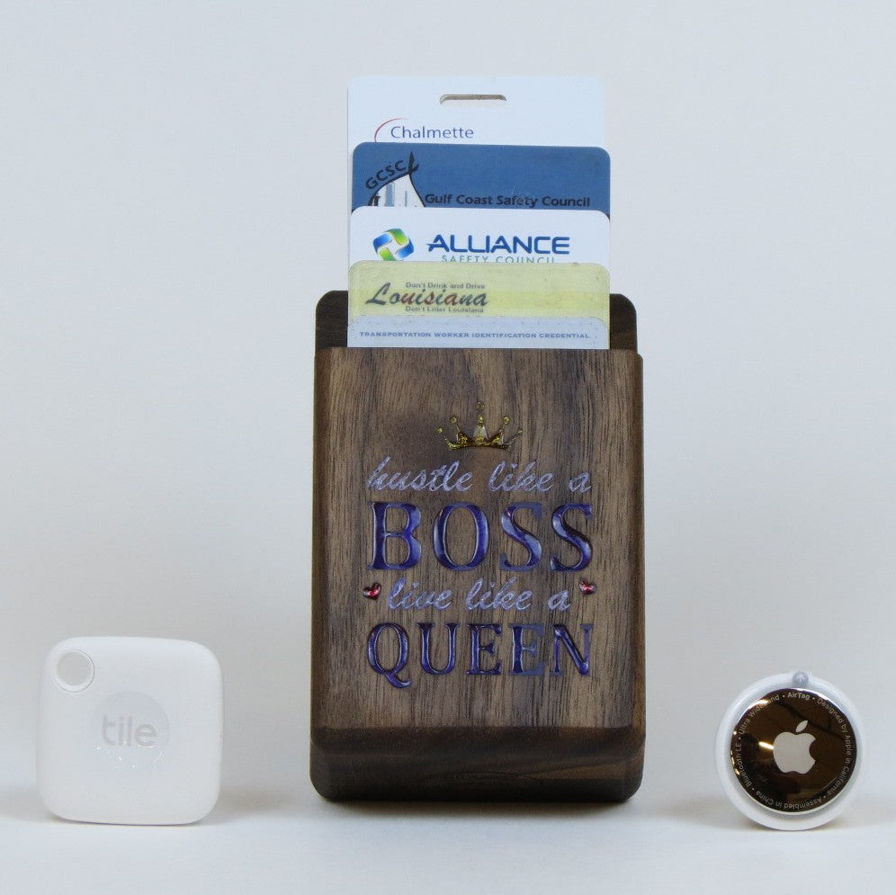 TWIC BOX (black walnut) BOSS QUEEN-inlayed