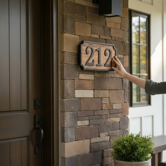 8"x16" 3-4 number wall mount address plaque(cherry)